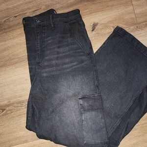Jessica Simpson Charcoal Black Denim Cargo Jeans